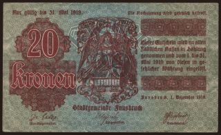 Innsbruck, 20 Kronen, 1918