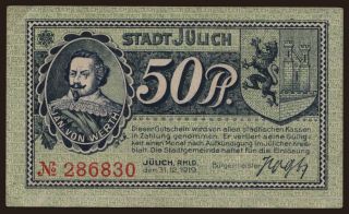 Jülich, 50 Pfennig, 1919