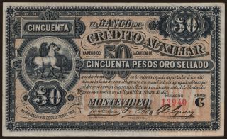 Banco De Credito Auxiliar, 50 pesos, 1887