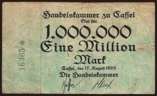 Cassel/ Handelskammer, 1.000.000 Mark, 1923