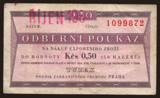 Tuzex, 0.50 korun, 196x
