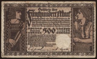 München-Gladbach/ Handelskammer, 500 Mark, 1922