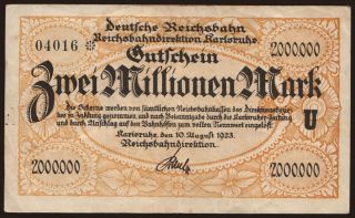 Karlsruhe, 2.000.000 Mark, 1923