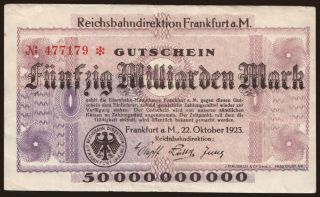 Frankfurt am Main, 50.000.000.000 Mark, 1923