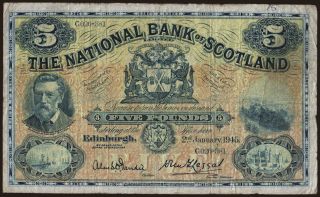 National Bank of Scotland, 5 pounds, 1945