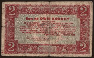 Cięzkowice/ Towarzystwo Fabryk Portland-Cementu, 2 korony, 1919
