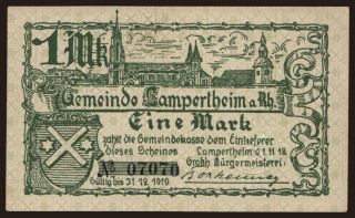 Lampertheim/ Gemeinde, 1 Mark, 1918