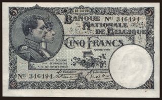 5 francs, 1922