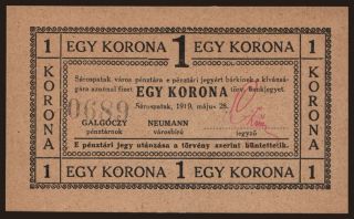 Sárospatak, 1 korona, 1919
