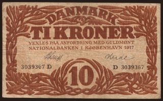 10 kroner, 1917
