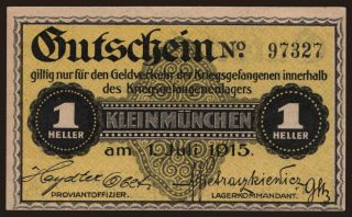 Kleinmünchen, 1 Heller, 1915