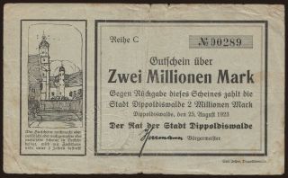 Dippoldiswalde/ Rat der Stadt Dippoldiswalde, 2.000.000 Mark, 1923