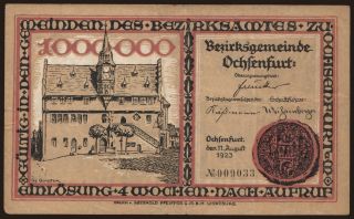 Ochsenfurt/ Bezirksgemeinde, 1.000.000 Mark, 1923