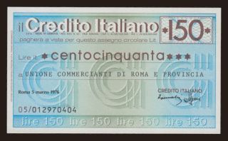 Credito Italiano, 150 lire, 1976