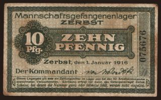Zerbst, 10 Pfennig, 1916