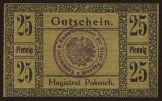 Pakosch (Pakość), 25 Pfennig, 1917