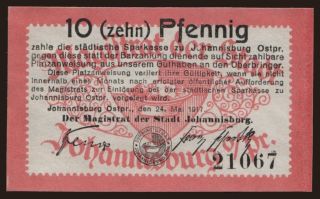 Johannisburg, 10 Pfennig, 1917
