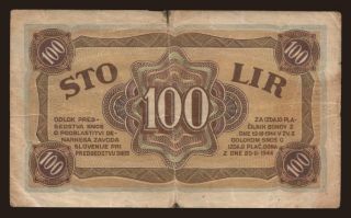 Denarni zavod Slovenije, 100 lir, 1944