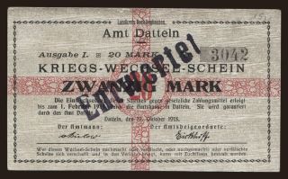 Datteln/ Amt, 20 Mark, 1918