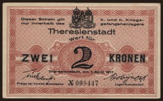Theresienstadt, 2 Kronen, 1917