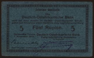 5 Rupien, 1915