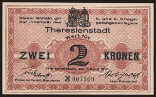 Theresienstadt, 2 Kronen, 1917