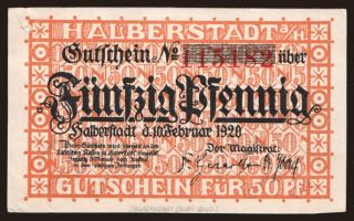 Halberstadt, 50 Pfennig, 1920
