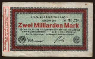 Aachen/ Stadt- und Landkreis, 2.000.000.000 Mark, 1923