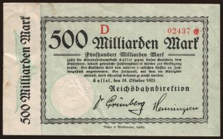 Cassel, 500.000.000.000 Mark, 1923