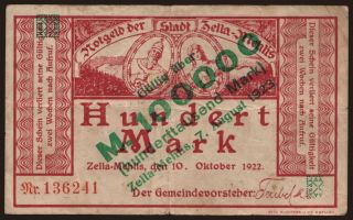 Zehla-Mehlis/ Stadt, 100.000 Mark, 1923
