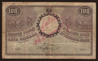 100 markkaa, 1909, falsum?