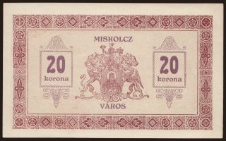 Miskolc, 20 korona, 1919