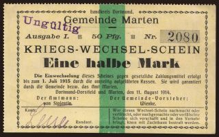 Marten/ Gemeinde, 1/2 Mark, 1914