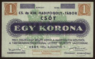Csót, 1 Krone, 1916