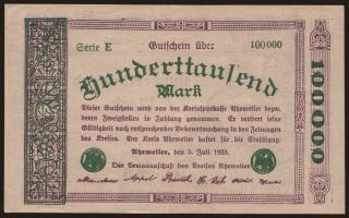 Ahrweiler/ Kreis, 100.000 Mark, 1923