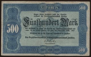 Zwickau/ Bezirksverband der Amtshauptmannschaft, 500 Mark, 1922