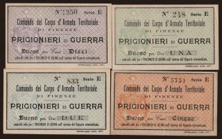 Firenze, 1, 2, 5, 10 lire, 1917