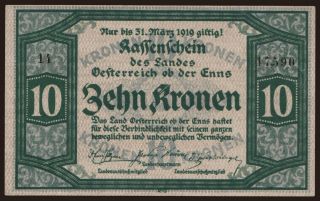 Österreich ob der Enns, 10 Kronen, 1918