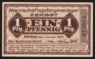 Zerbst, 1 Pfennig, 1916