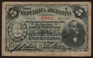 5 centavos, 1891