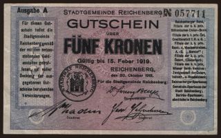 Reichenberg, 5 Kronen, 1918