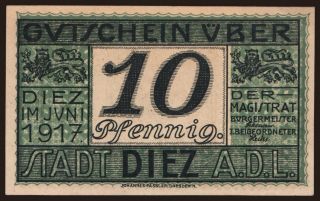 Diez, 10 Pfennig, 1917
