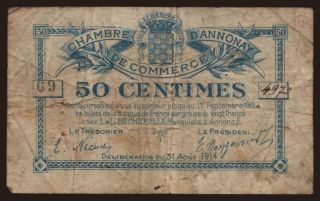Annonay, 50 centimes, 1914