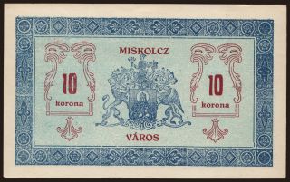 Miskolc, 10 korona, 1919