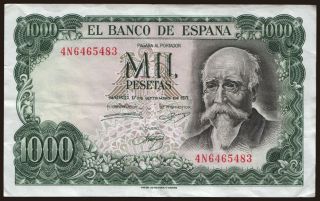 1000 pesetas, 1971