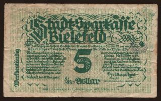Bielefeld, 5 Goldpfennig, 1923