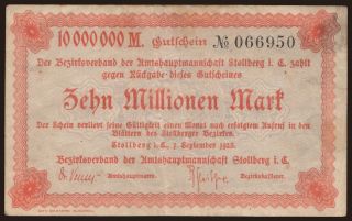 Stollberg/ Bezirksverband der Amtshauptmannschaft, 10.000.000 Mark, 1923