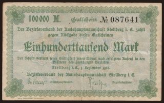 Stollberg/ Bezirksverband der Amtshauptmannschaft, 100.000 Mark, 1923