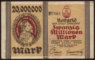 Zirndorf/ Stadt, 20.000.000 Mark, 1923