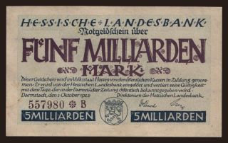 Darmstadt/ Hessische Landesbank, 5.000.000.000 Mark, 1923